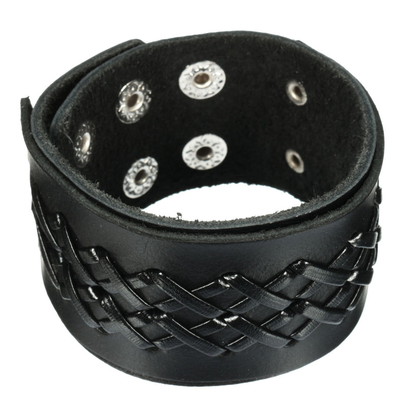 Punk Weaving Adjustable Bracelet Men Wristband Cross Bangle Chain