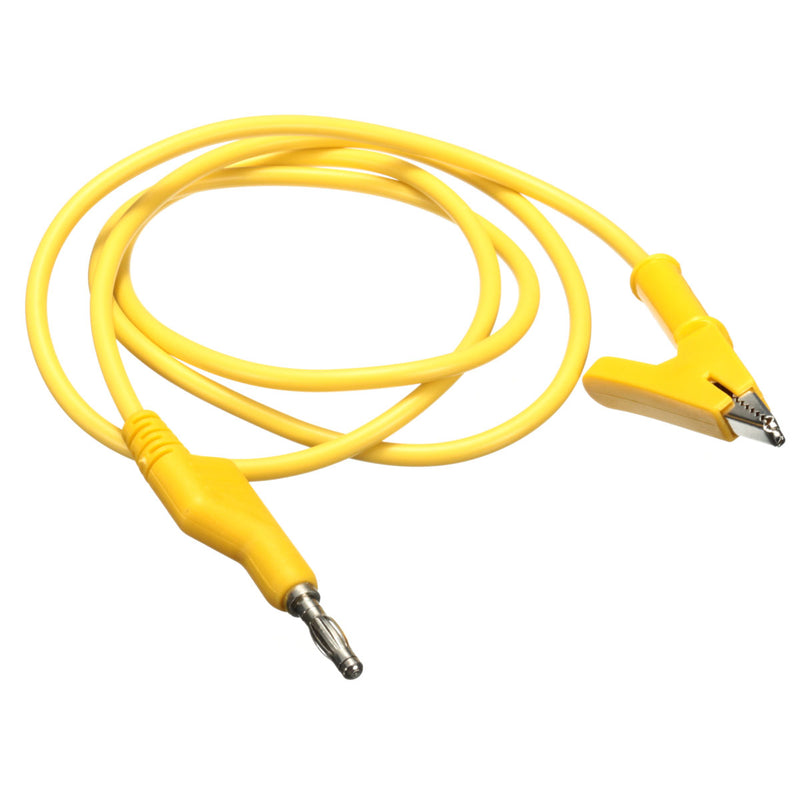 15A 1M Stackable Copper Banana Plug Sheathed Alligator Test Clip Cable Leads