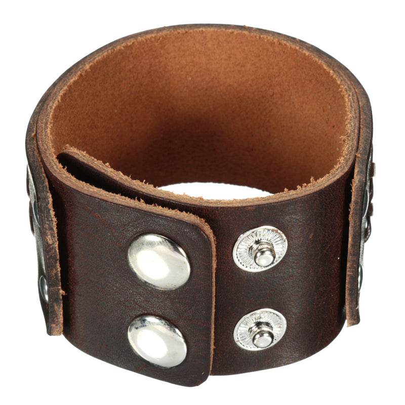 Punk Weaving Adjustable Bracelet Men Wristband Cross Bangle Chain