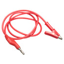 15A 1M Stackable Copper Banana Plug Sheathed Alligator Test Clip Cable Leads