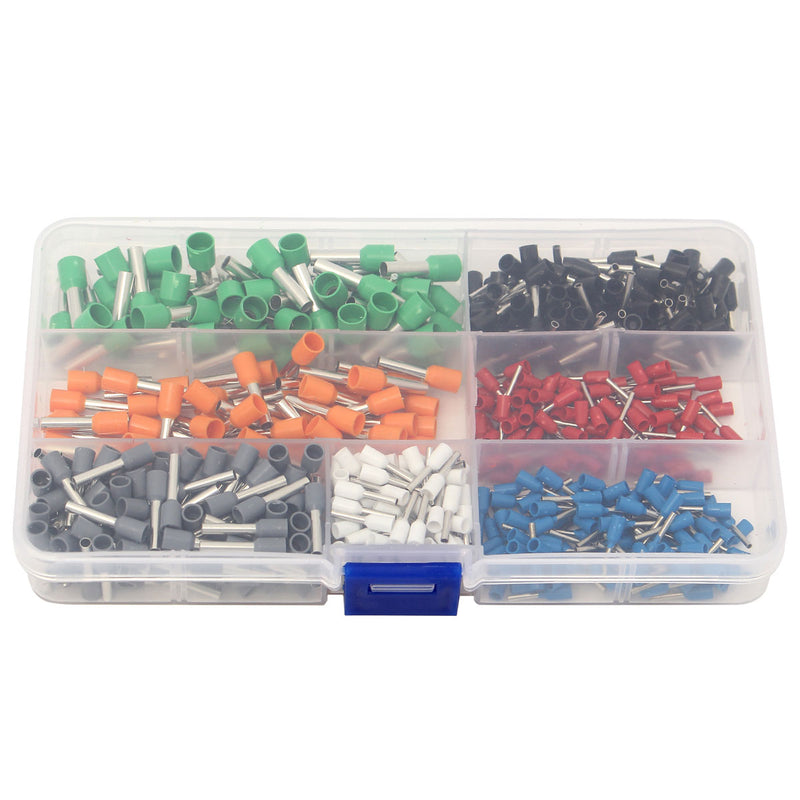 600Pcs Wire Copper Connector Insulated Cord Pin End Crimp Terminal 22-10AWG Kits