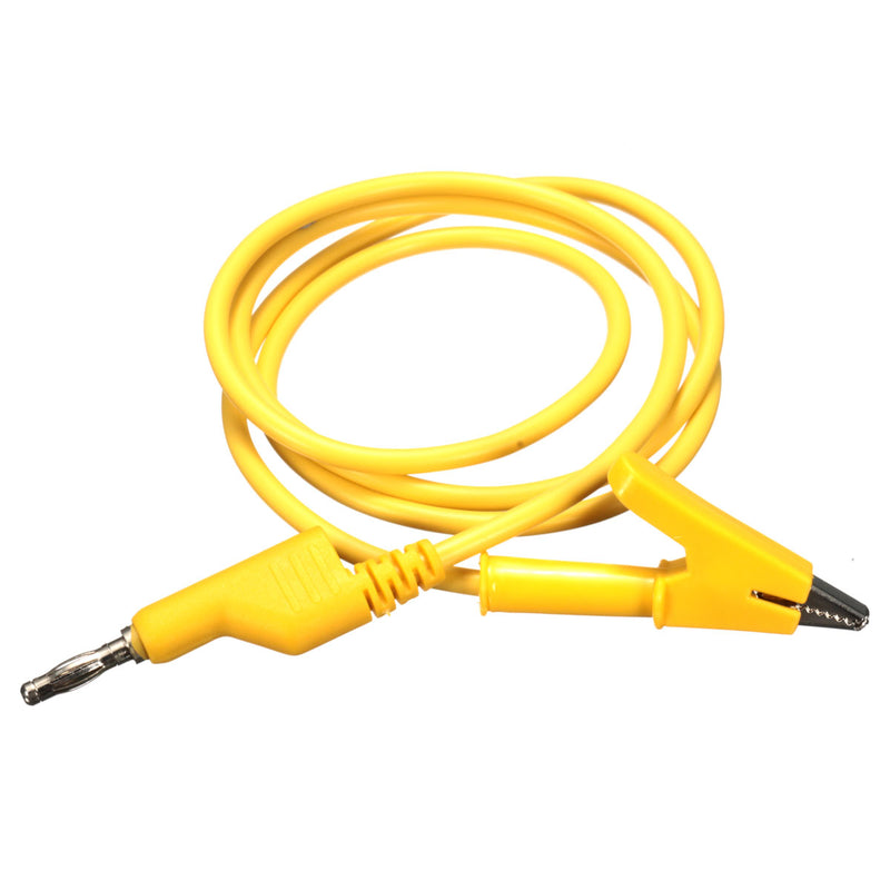 15A 1M Stackable Copper Banana Plug Sheathed Alligator Test Clip Cable Leads