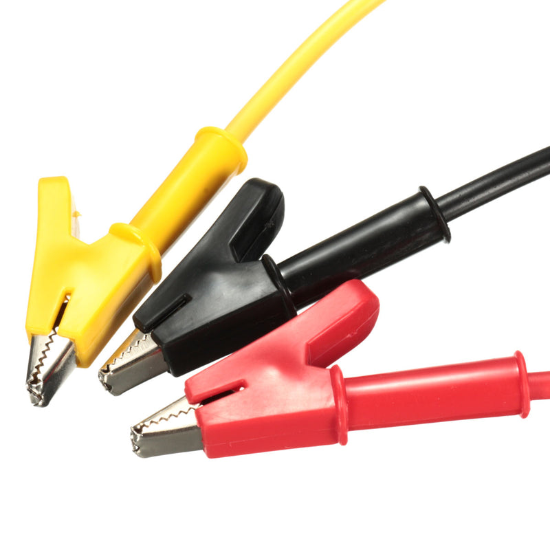 15A 1M Stackable Copper Banana Plug Sheathed Alligator Test Clip Cable Leads