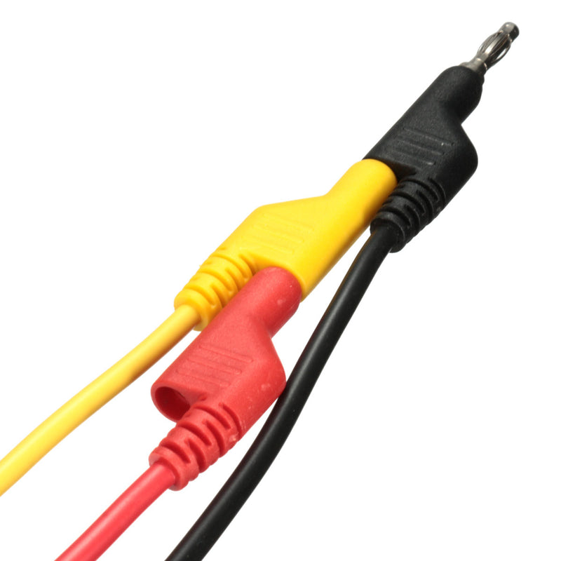 15A 1M Stackable Copper Banana Plug Sheathed Alligator Test Clip Cable Leads