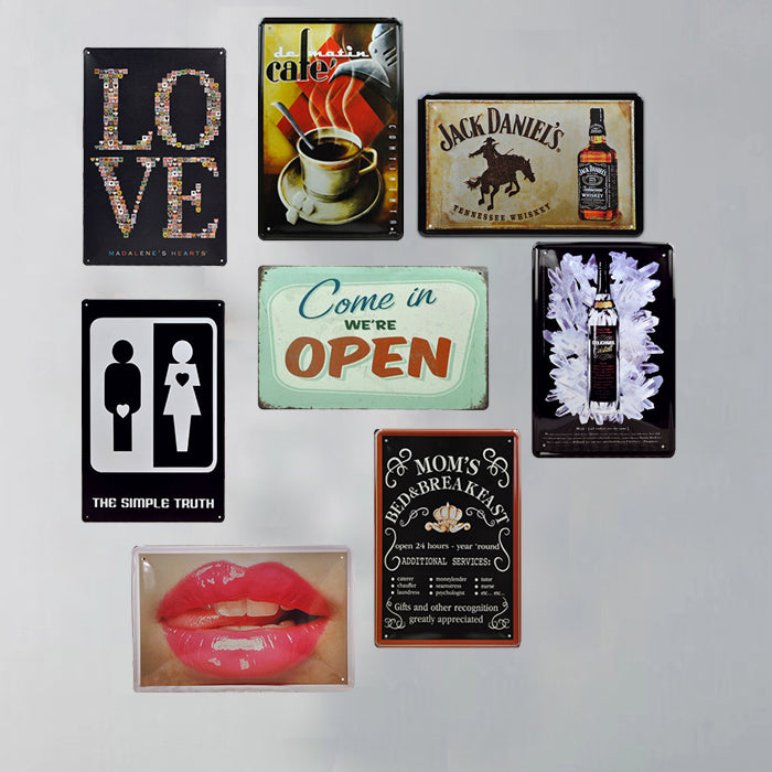 Coffee Menu Sheet Metal Drawing Metal Painting Tin Cafe Wall Tavern Poster Sign